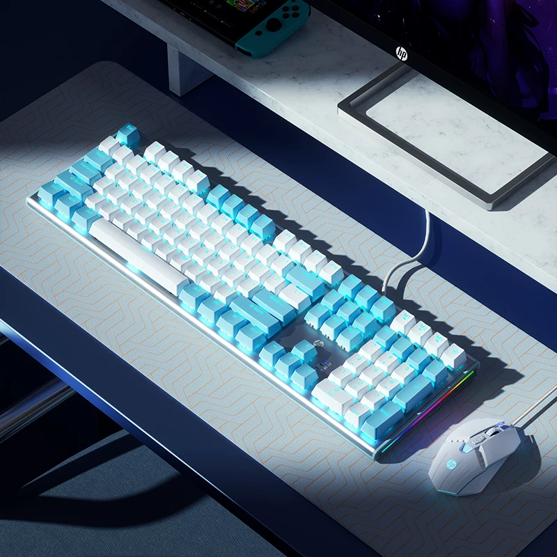 HP Mechanical Keyboard, Keyboard, Mouse Set, Mouse, Gaming, Laptop, Keyboard, Desktop, Male and Female Office