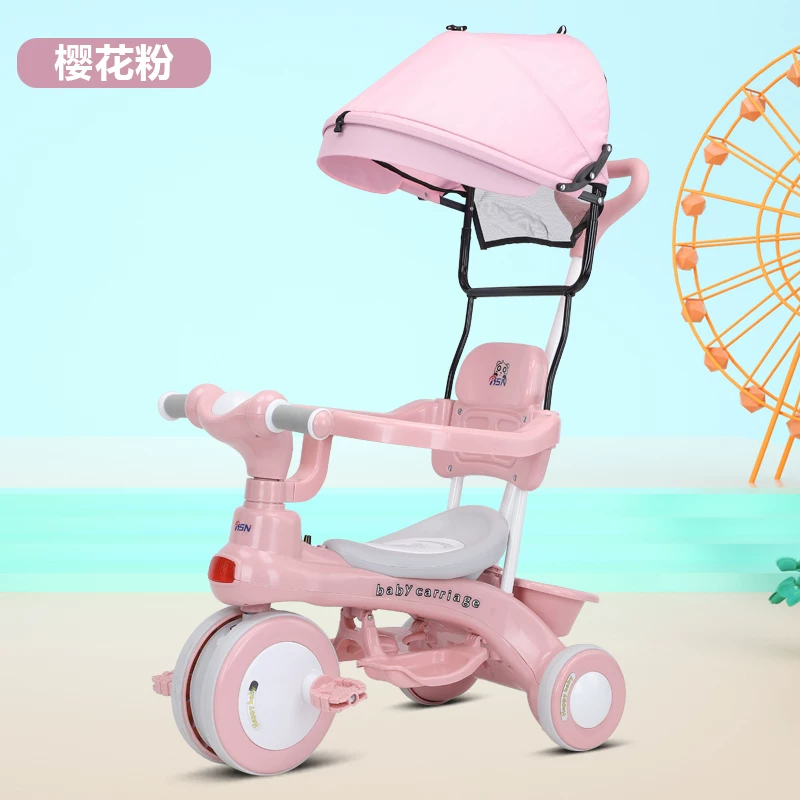 Children's tricycle with music, bicycle for babies aged 1-3 to 6, lightweight handcart, pedal bike, children's bicycle