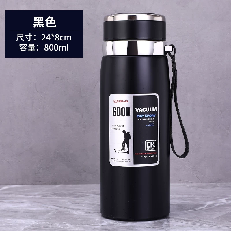 316 stainless steel outdoor car portable insulated cup with a large capacity of 1000ml, men's and women's business tea cups, 800