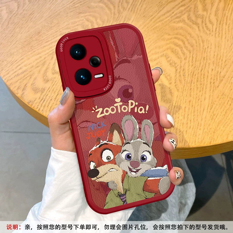 Подходит для чехла для мобильного телефона Redmi note15pro, Zootopia note12Tpro «все включено» note14, мягкий силикон + индивидуальность для пары, кожаный чехол 10/9 11R, женский 3, новый стиль 13, защита от падения, турбо4