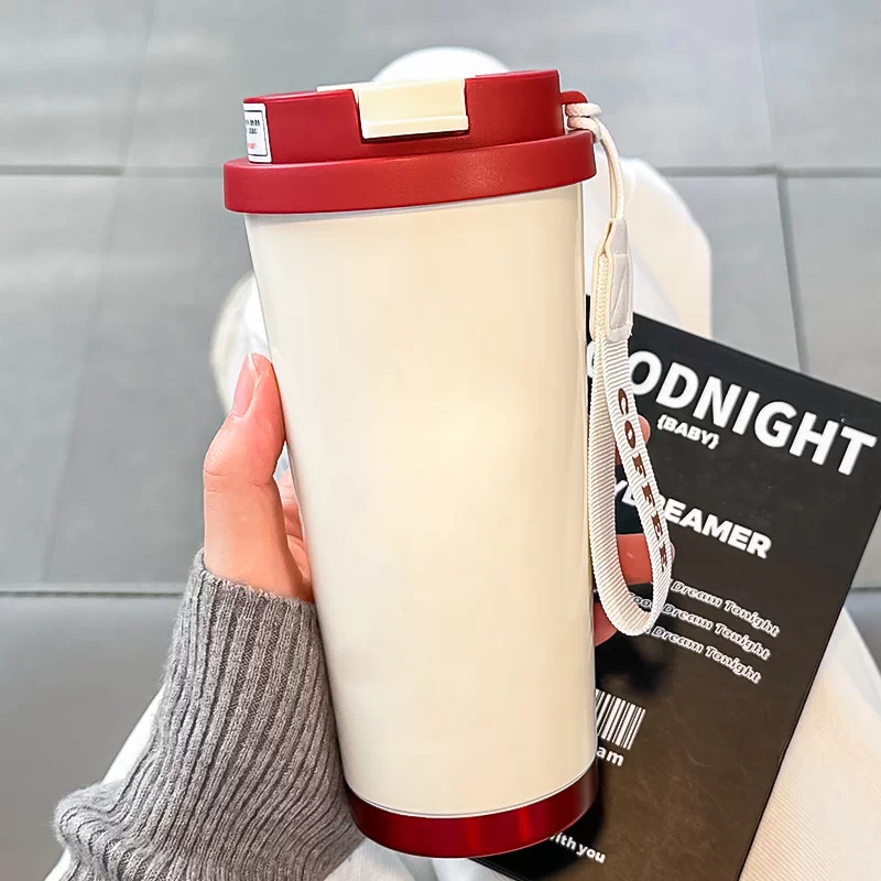 2025 new insulated cup for women with high appearance, straw water cup, 316 stainless steel high-end internet famous insulated coffee cup