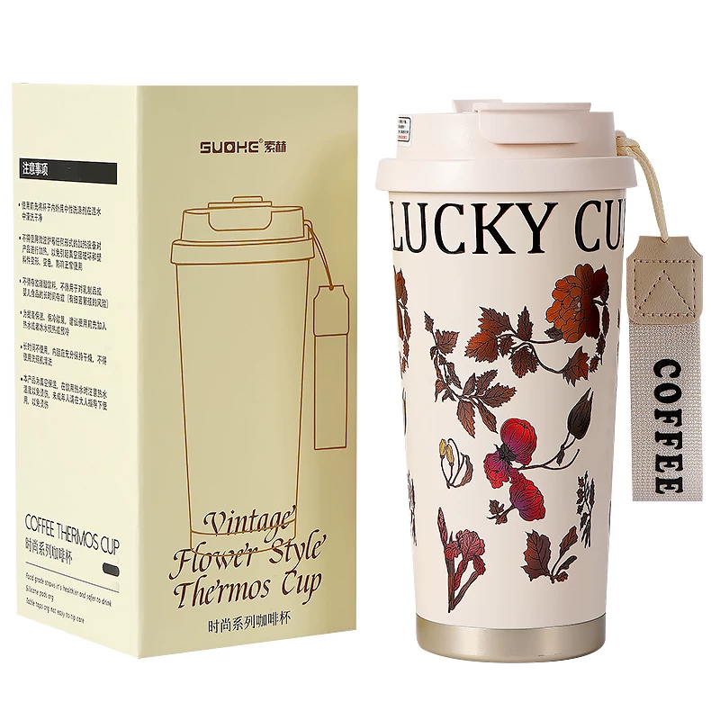 2025 new insulated cup for women with high appearance, straw water cup, 316 stainless steel high-end internet famous insulated coffee cup