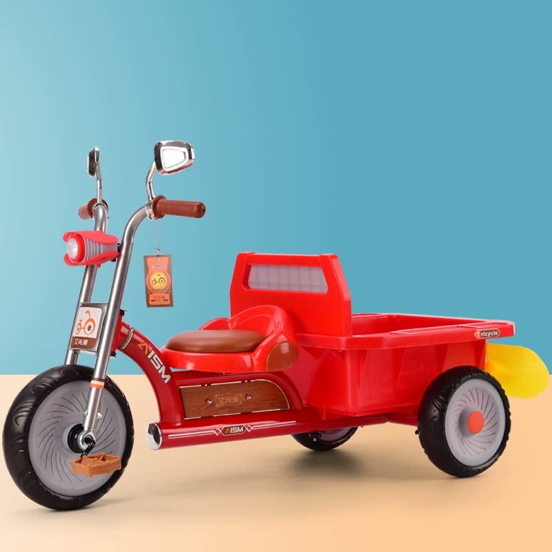 Children's tricycle bicycle 1-2-3-6 years old, large size, can carry people, baby bike with rear bucket, children's bike