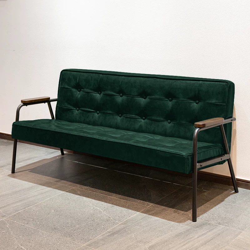 American retro oil wax leather sofa, industrial style iron sofa, L-shaped combination, small apartment, simple modern sofa