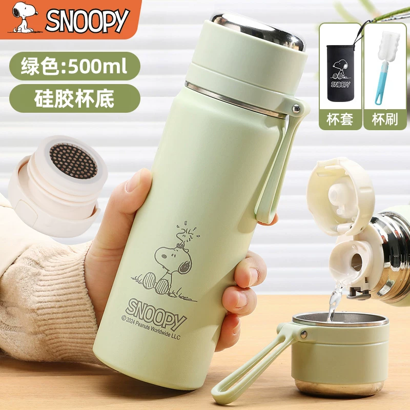 Snoopy史努比保温杯女生高颜值2025新款男学生上学专用可携式水杯子