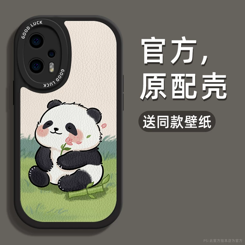 Подходит для чехла для мобильного телефона Redmi note11tpro, нового чехла для мобильного телефона Xiaomi note11pro, универсального чехла note10 note12turbo для женщин pro из овчины Love Panda и Huahua note9.