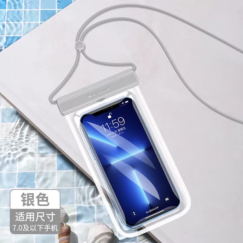 Touchable screen for taking photos, floating diving, amusement park drifting, storage bag, large capacity sealed water bucket for swimming, waterproof bag for mobile phones