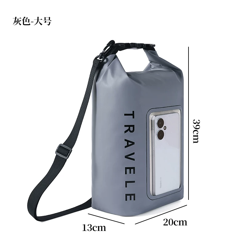 Touchable screen for taking photos, floating diving, amusement park drifting, storage bag, large capacity sealed water bucket for swimming, waterproof bag for mobile phones