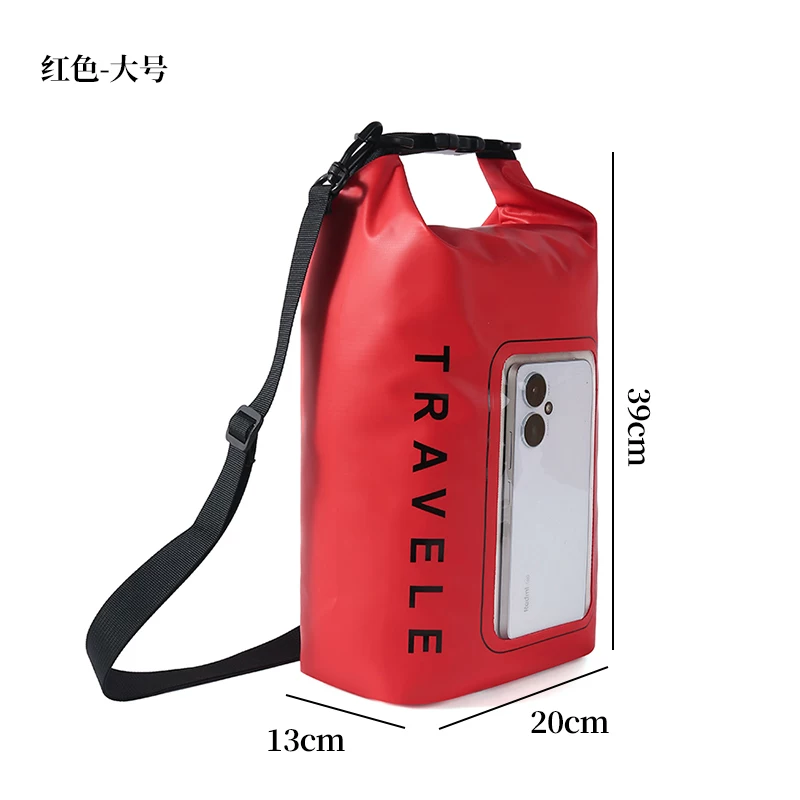 Touchable screen for taking photos, floating diving, amusement park drifting, storage bag, large capacity sealed water bucket for swimming, waterproof bag for mobile phones