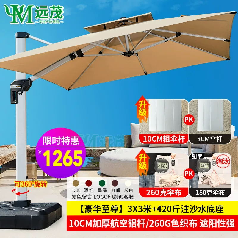 Yuanmao Outdoor Umbrella Garden Umbrella Villa Outdoor Garden Large Umbrella Shed Commercial Stall Outdoor Roman Umbrella