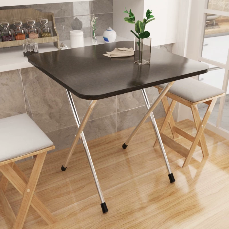 Folding table, square table, simple portable outdoor stall table, simple dining table, rectangular dining table for home use, small size