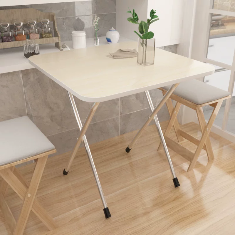 Folding table, square table, simple portable outdoor stall table, simple dining table, rectangular dining table for home use, small size