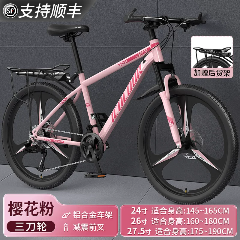 Mountaineering Bike Adult Female Variable Speed Youth Highway Campus Shock Absorber Bike 24 inch Male Junior High School Student