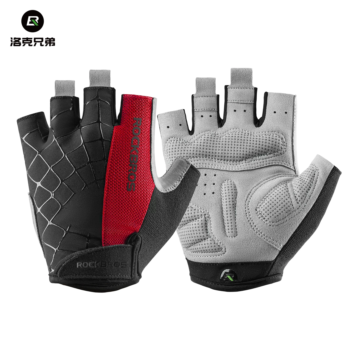 Rock Brothers Riding Gloves Half Finger Summer Men's and Women's Highway Mountaineering Bike Bicycle Bike Equipment Shock Absorbent Breathable