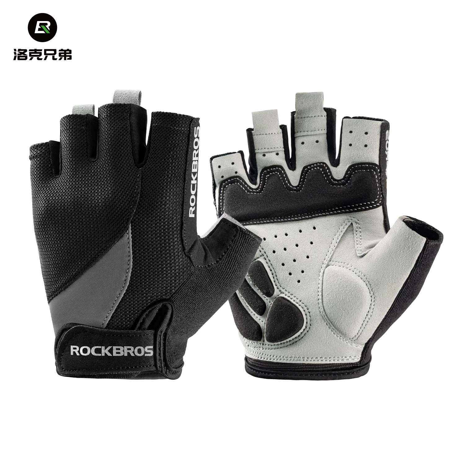 Rock Brothers Riding Gloves Half Finger Summer Men's and Women's Highway Mountaineering Bike Bicycle Bike Equipment Shock Absorbent Breathable