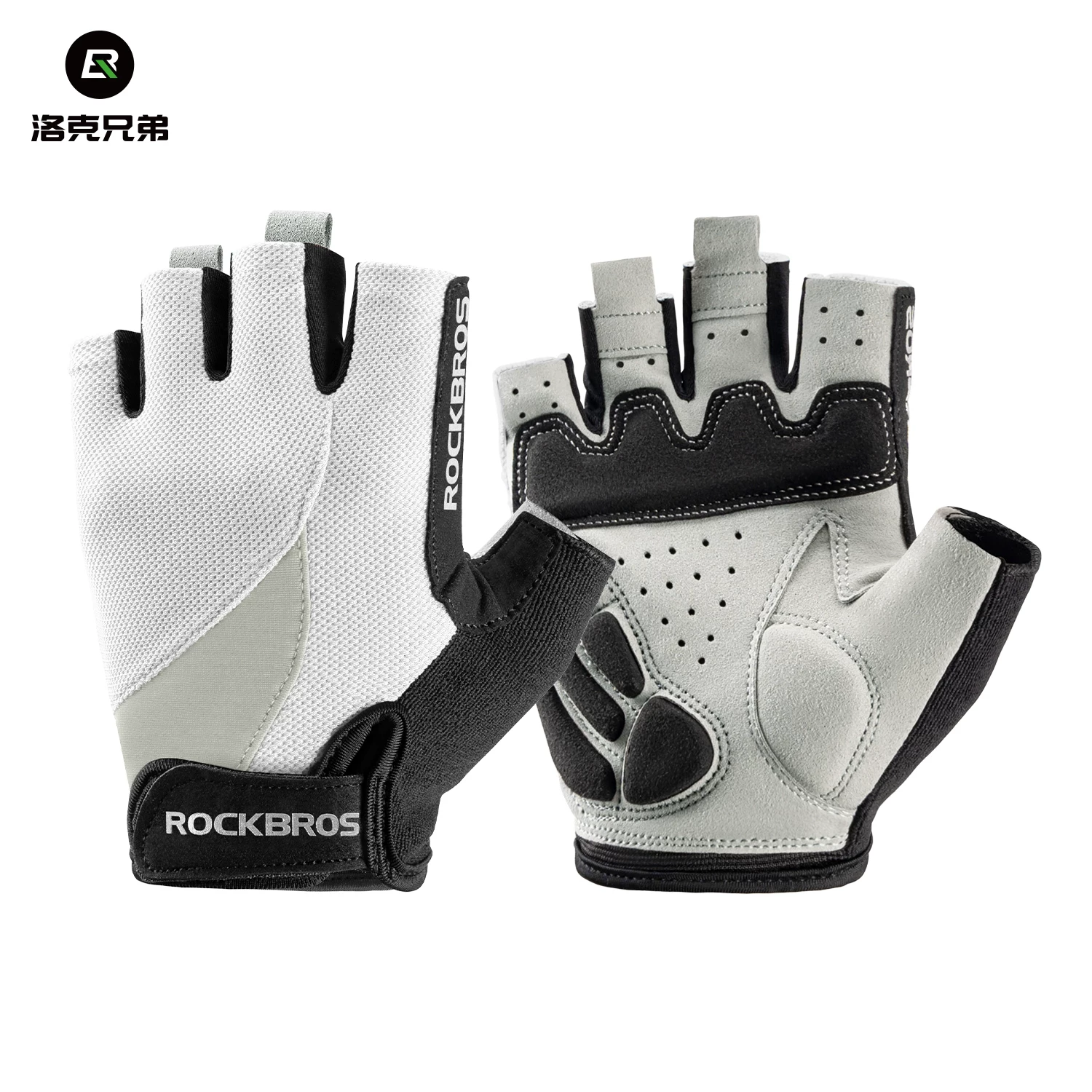 Rock Brothers Riding Gloves Half Finger Summer Men's and Women's Highway Mountaineering Bike Bicycle Bike Equipment Shock Absorbent Breathable