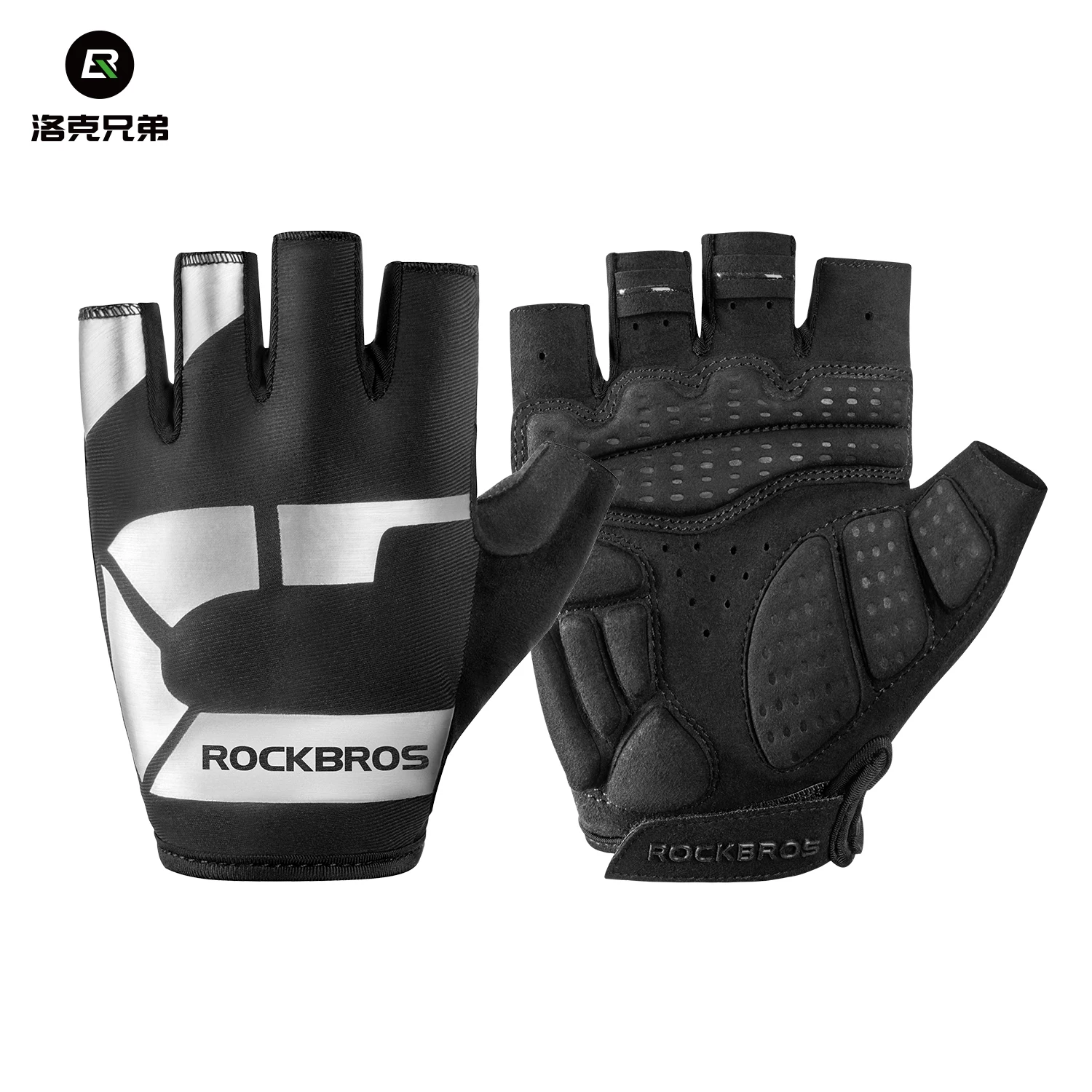 Rock Brothers Riding Gloves Half Finger Summer Men's and Women's Highway Mountaineering Bike Bicycle Bike Equipment Shock Absorbent Breathable