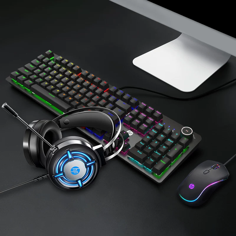 HP Mechanical Keyboard, Keyboard, Mouse Set, Mouse, Gaming, Laptop, Keyboard, Desktop, Male and Female Office