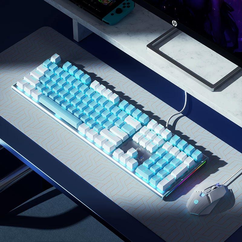 HP Mechanical Keyboard, Keyboard, Mouse Set, Mouse, Gaming, Laptop, Keyboard, Desktop, Male and Female Office