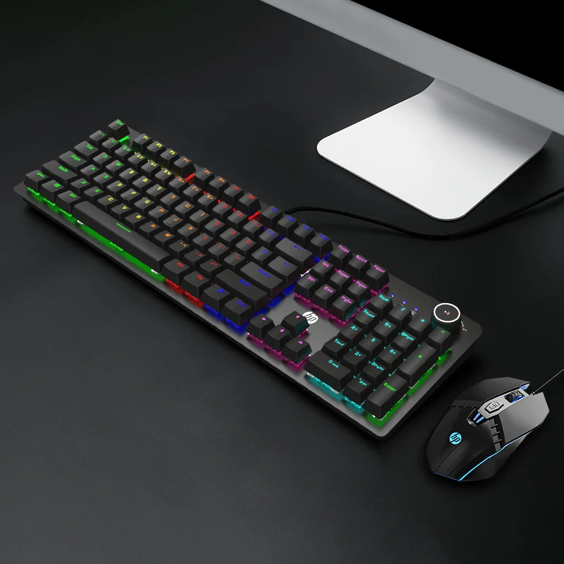 HP Mechanical Keyboard, Keyboard, Mouse Set, Mouse, Gaming, Laptop, Keyboard, Desktop, Male and Female Office