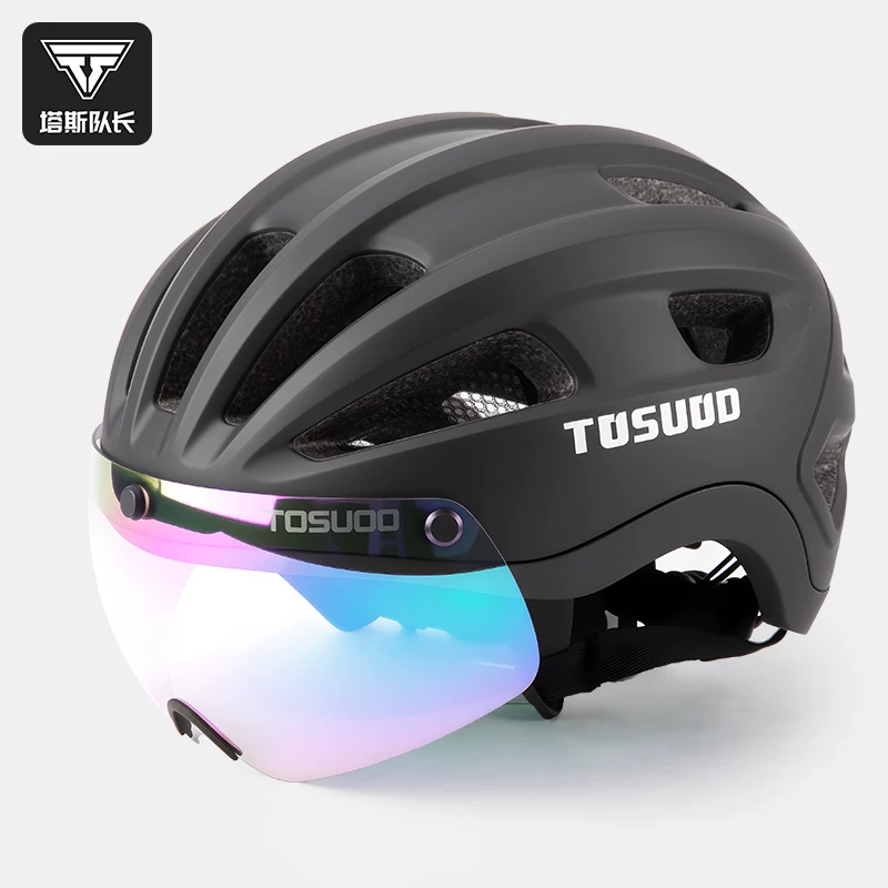 Captain Tas's bicycle color changing goggles riding helmet men's and women's mountain road bike safety helmet cycling equipment