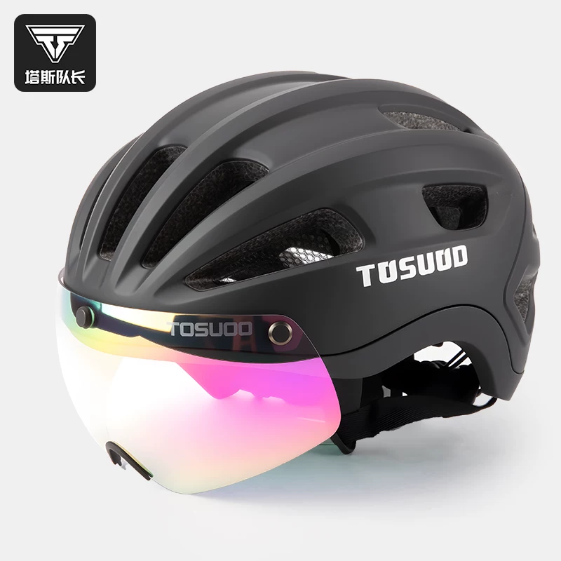 Captain Tas's bicycle color changing goggles riding helmet men's and women's mountain road bike safety helmet cycling equipment