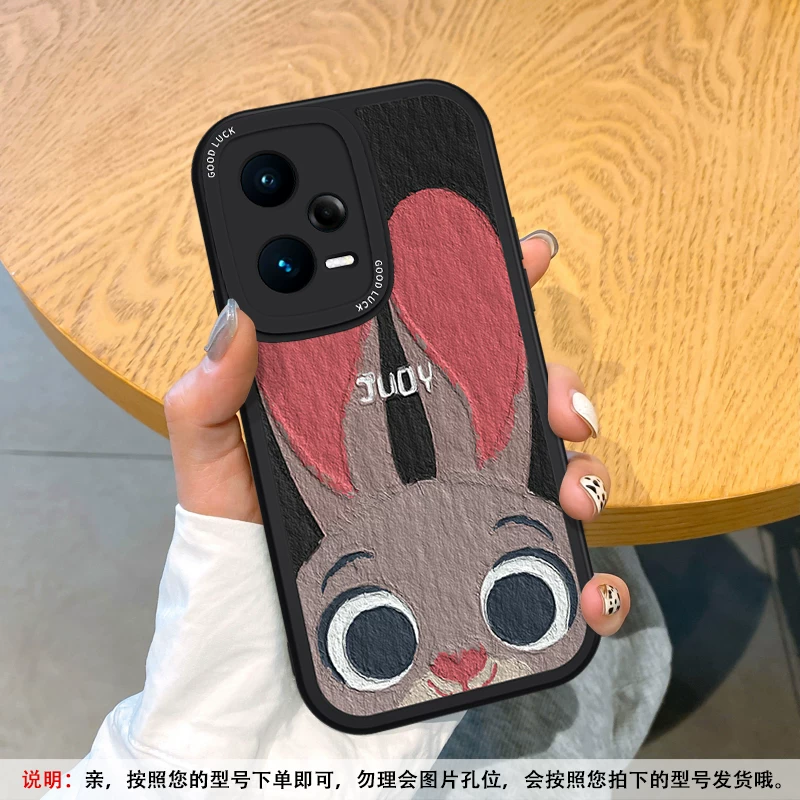 Подходит для чехла для мобильного телефона Redmi note15pro, Zootopia note12Tpro «все включено» note14, мягкий силикон + индивидуальность для пары, кожаный чехол 10/9 11R, женский 3, новый стиль 13, защита от падения, турбо4