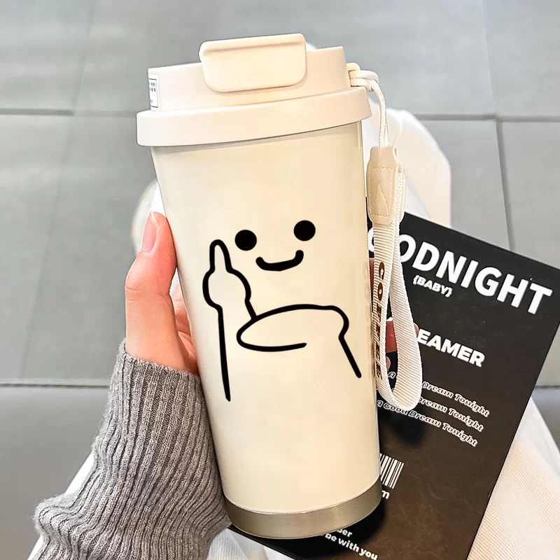 2025 new insulated cup for women with high appearance, straw water cup, 316 stainless steel high-end internet famous insulated coffee cup