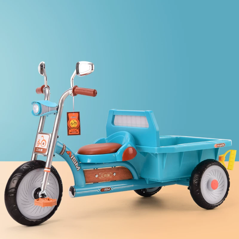 Children's tricycle bicycle 1-2-3-6 years old, large size, can carry people, baby bike with rear bucket, children's bike