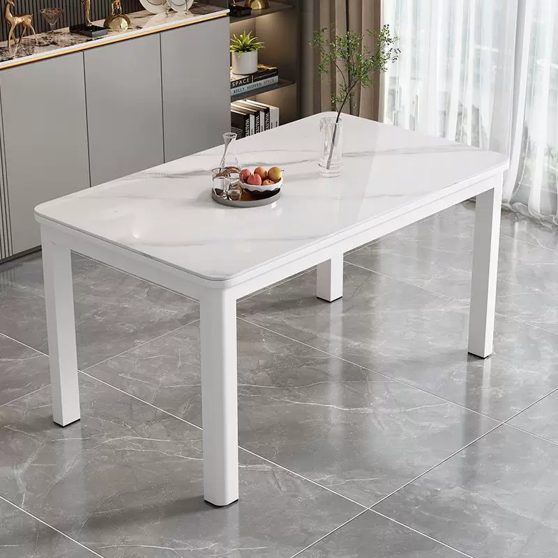 Tempered glass dining table and chair combination, modern and simple household dining table, dining room kitchen, living room table and chair combination