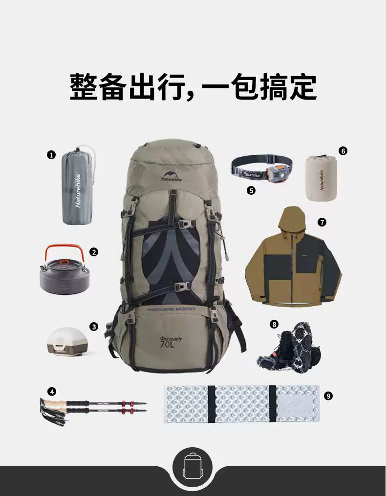 Norwegian hiking backpack for men, professional outdoor hiking backpack for women, 70L large capacity lightweight camping travel backpack