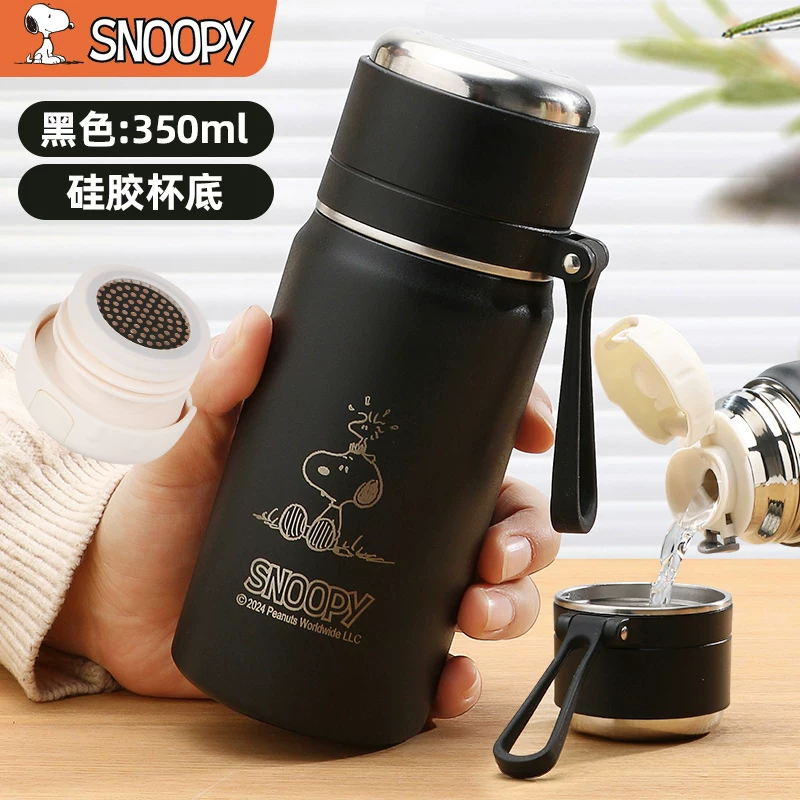 Snoopy史努比保温杯女生高颜值2025新款男学生上学专用可携式水杯子