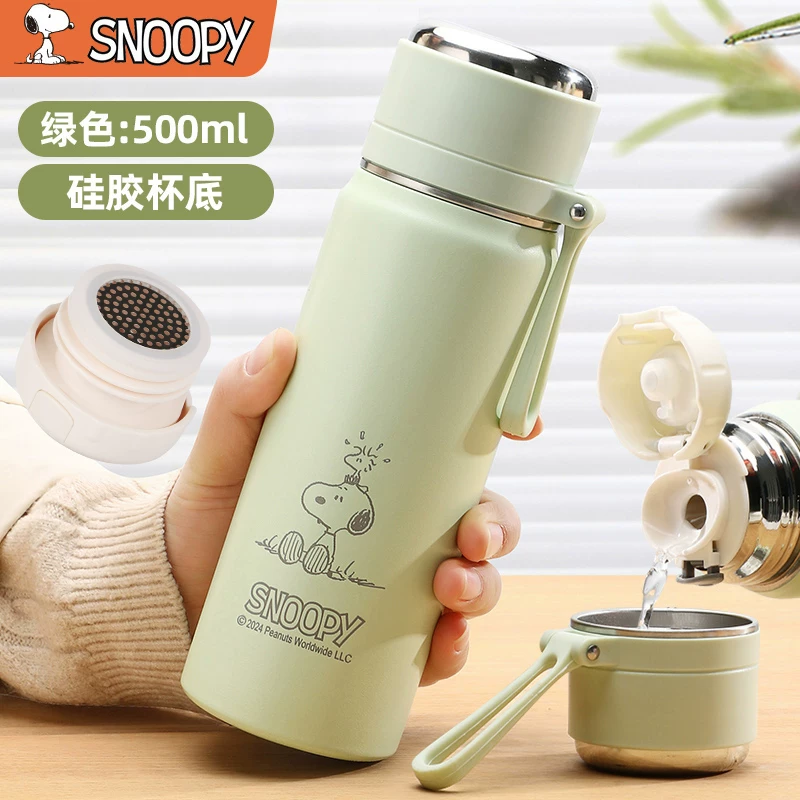 Snoopy史努比保温杯女生高颜值2025新款男学生上学专用可携式水杯子