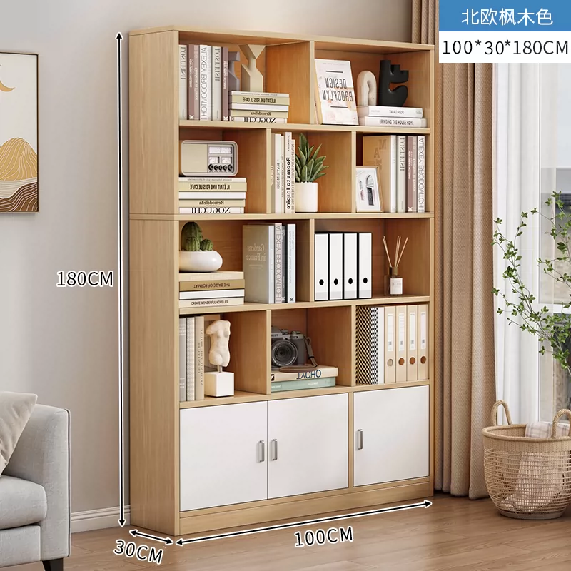 Bookshelf, floor to ceiling storage rack, integrated wall mounted bookshelf, household bookshelf, cabinet, storage cabinet, display cabinet, simple multi-layer design