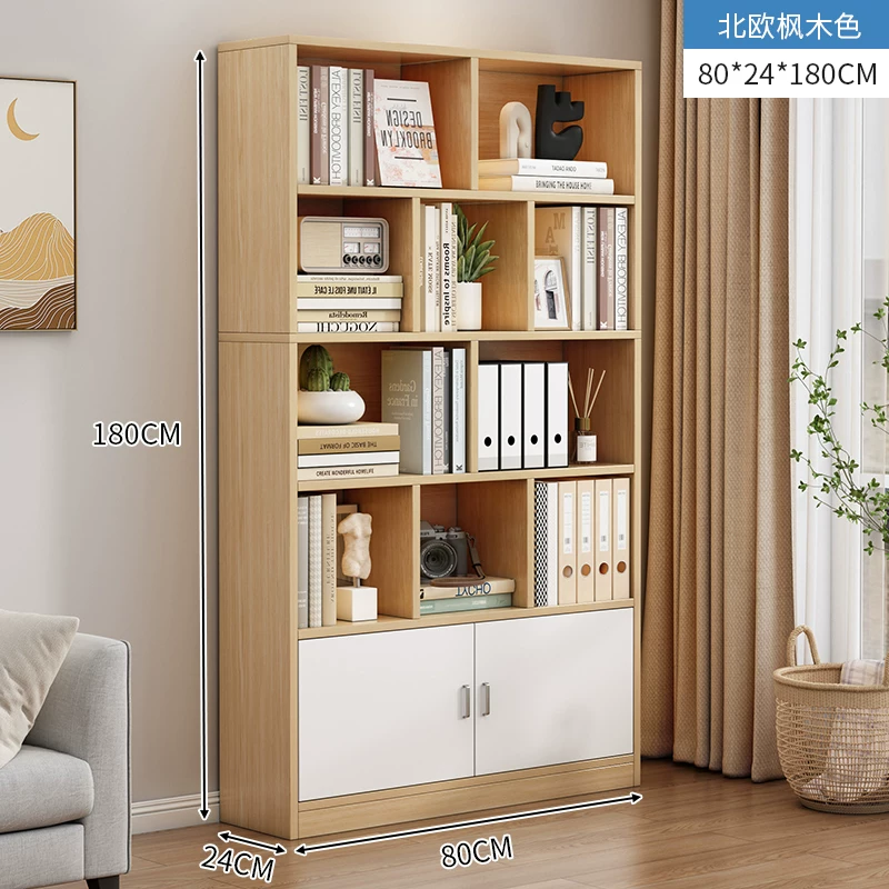 Bookshelf, floor to ceiling storage rack, integrated wall mounted bookshelf, household bookshelf, cabinet, storage cabinet, display cabinet, simple multi-layer design