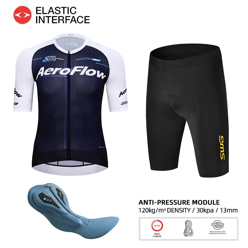 SWG Mingsheng cycling suit, men's summer competitive breathable quick drying short sleeved jumpsuit, double arrow seat cushion