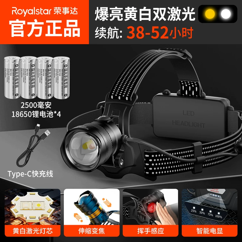 Rongshida Headlights, Strong Light Charging, Ultra Bright Induction Head Mounted Lighting, Long Range Outdoor Fishing Flashlight