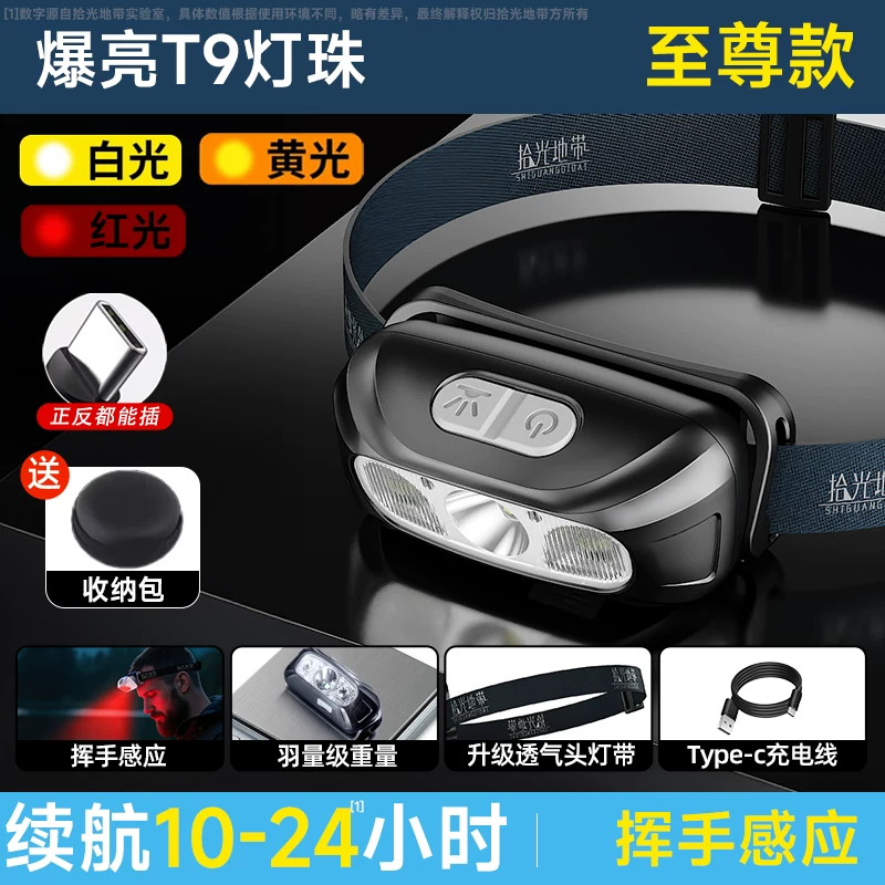 Night Fishing Induction Headlamp 2025 New Strong Light Ultra Bright Range Outdoor Mountaineering Headwear Lighting for Fishing