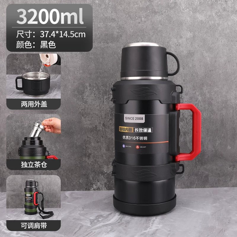 Insulated cup with a large capacity of 5000ml, portable outdoor household hot water bottle, authentic kettle, car water cup