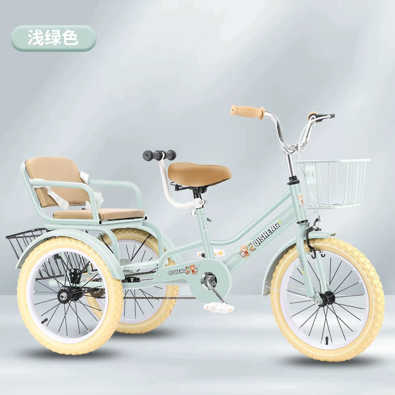 Children's tricycles and bicycles can be ridden by two people with a rear bucket. - Year old children can pedal bicycles on their own