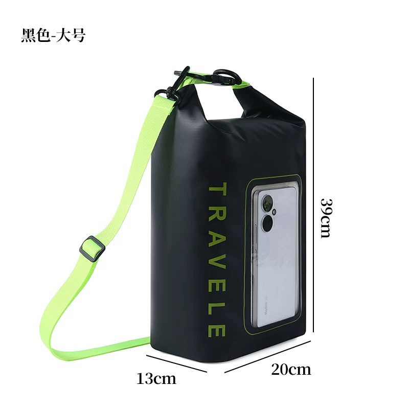 Touchable screen for taking photos, floating diving, amusement park drifting, storage bag, large capacity sealed water bucket for swimming, waterproof bag for mobile phones