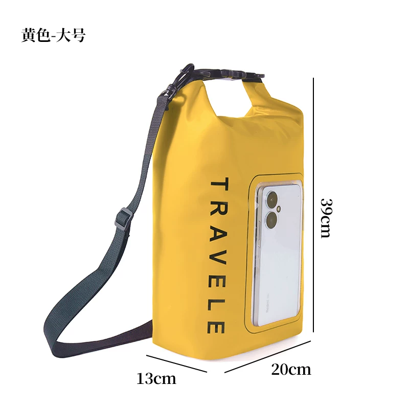 Touchable screen for taking photos, floating diving, amusement park drifting, storage bag, large capacity sealed water bucket for swimming, waterproof bag for mobile phones