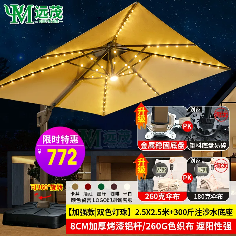 Yuanmao Outdoor Umbrella Garden Umbrella Villa Outdoor Garden Large Umbrella Shed Commercial Stall Outdoor Roman Umbrella