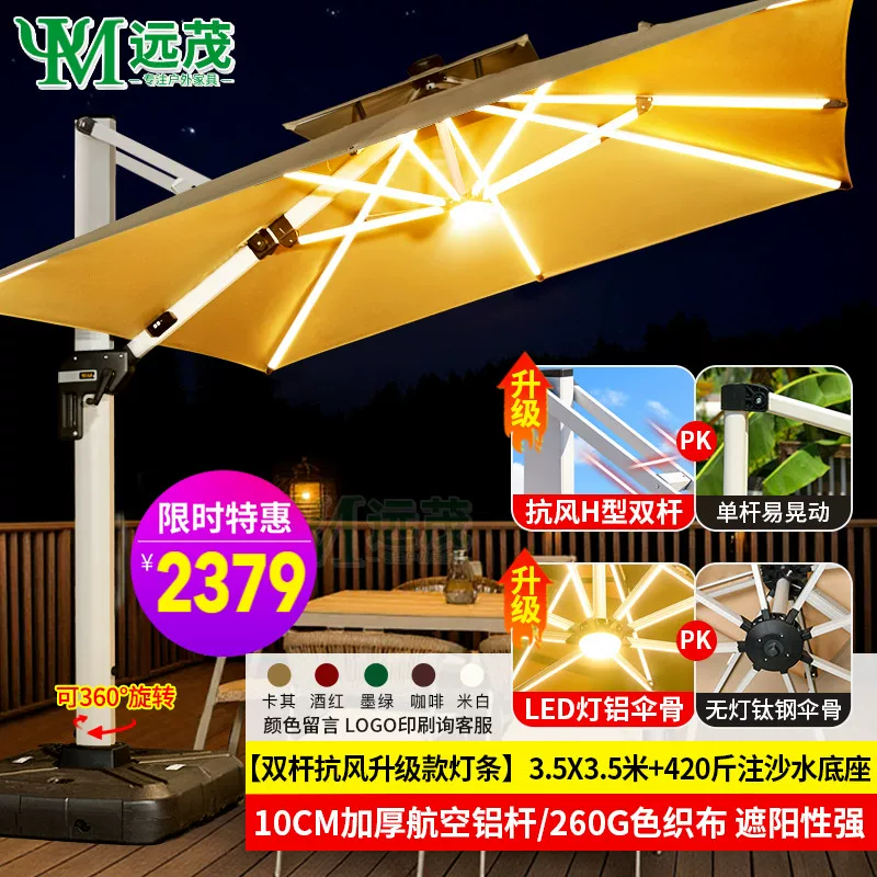 Yuanmao Outdoor Umbrella Garden Umbrella Villa Outdoor Garden Large Umbrella Shed Commercial Stall Outdoor Roman Umbrella