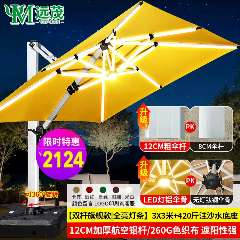 Yuanmao Outdoor Umbrella Garden Umbrella Villa Outdoor Garden Large Umbrella Shed Commercial Stall Outdoor Roman Umbrella
