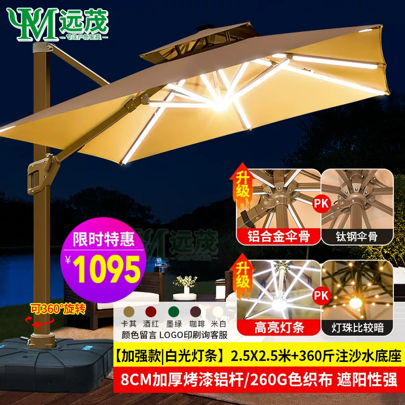 Yuanmao Outdoor Umbrella Garden Umbrella Villa Outdoor Garden Large Umbrella Shed Commercial Stall Outdoor Roman Umbrella
