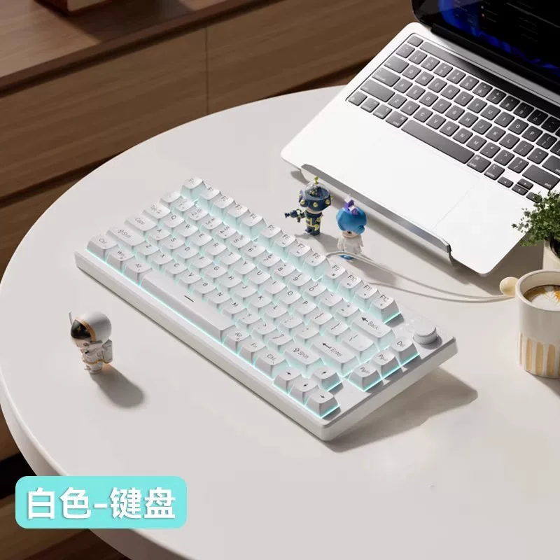 Mechanical gaming laptop with external silent keyboard, mouse group, office computer, wired cable, small size