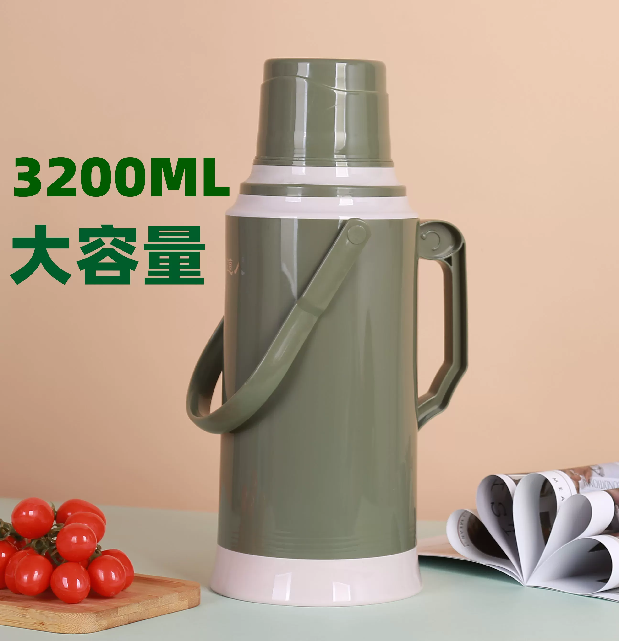 3.2L old-fashioned hot water bottle, household heater, student dormitory insulation, water bottle shell, large capacity glass tea bottle