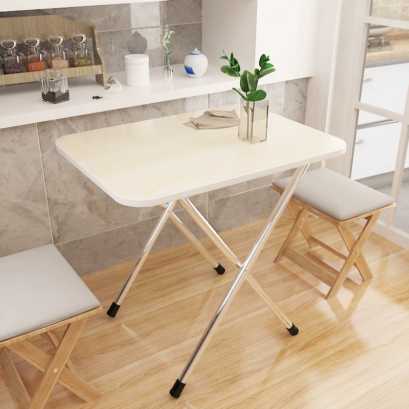 Folding table, square table, simple portable outdoor stall table, simple dining table, rectangular dining table for home use, small size