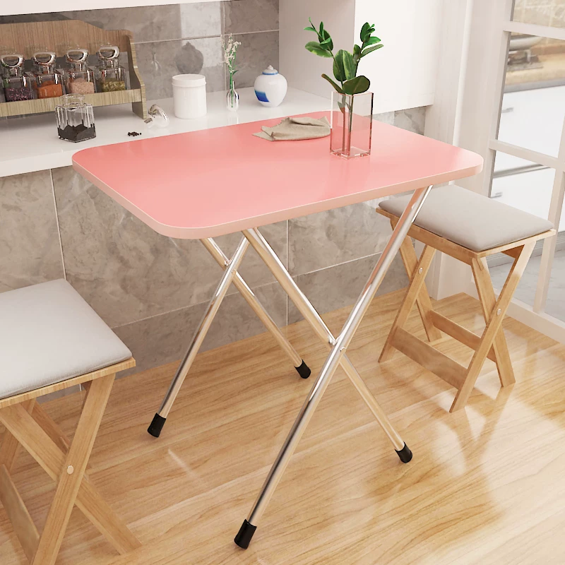 Folding table, square table, simple portable outdoor stall table, simple dining table, rectangular dining table for home use, small size